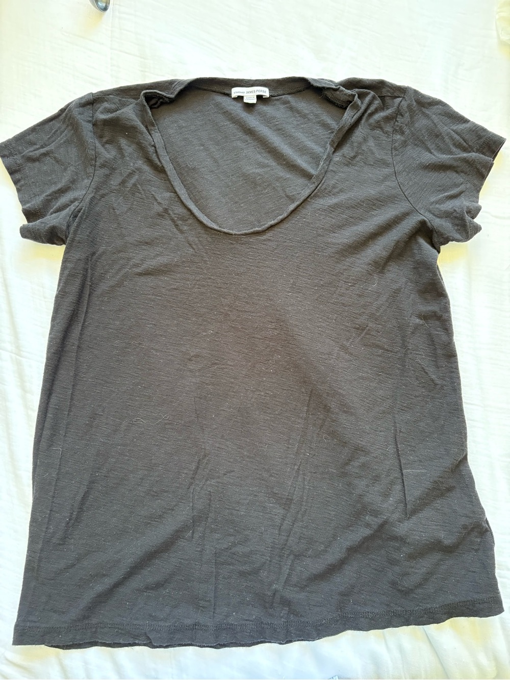 James Perse Black Scoop Neck Tee